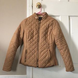 Small Cognac Quilted Winter Jacket